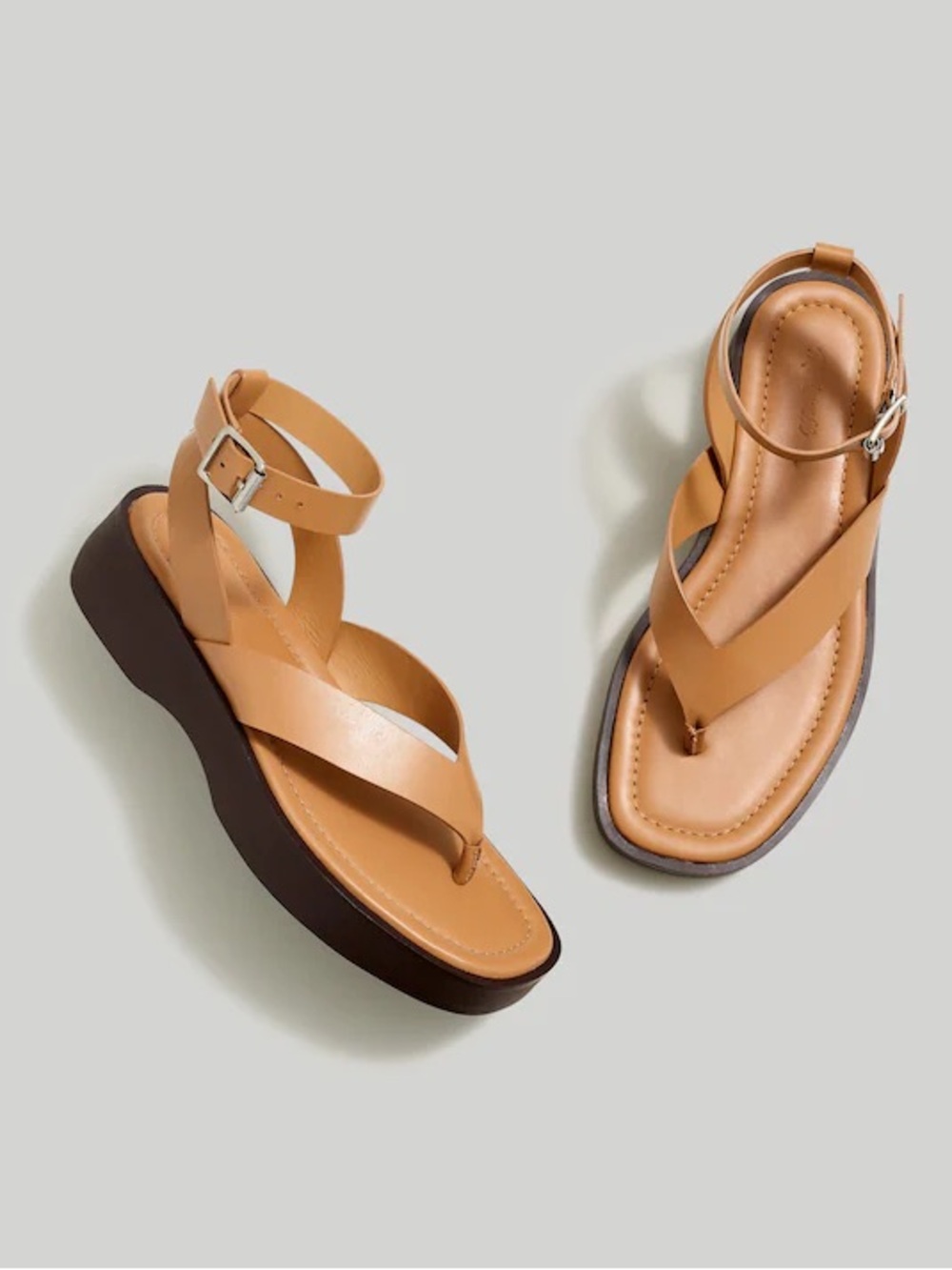 Madewell Thong Sandal Platform Camel Women’s size 8.5 NEW